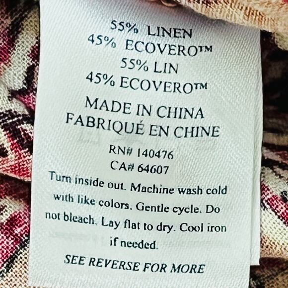 Faherty Pacifica Linen Blend Wrap Skirt Floral Rose Dessert Women's Size XS NWT - Picture 10 of 10